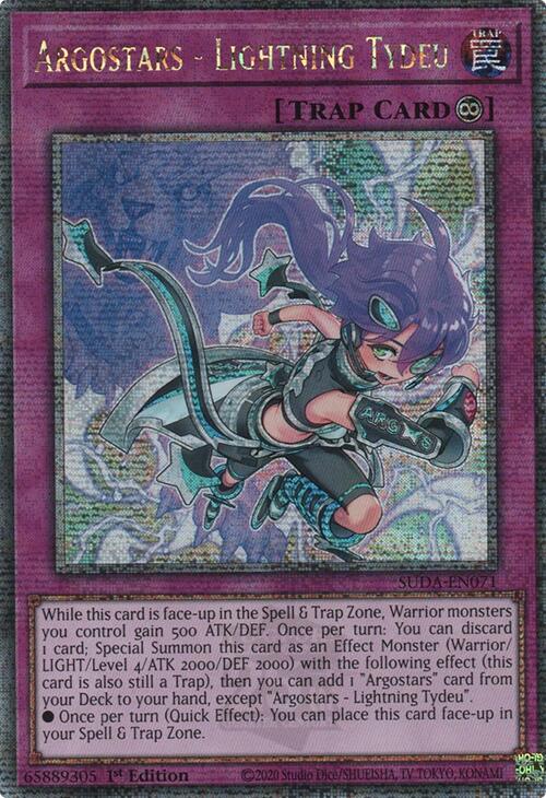 Argostars - Lightning Tydeu (Quarter Century Secret Rare) [SUDA-EN071] Quarter Century Secret Rare | Galactic Gamez