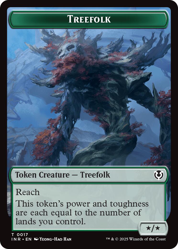 Treefolk // Emblem - Wrenn and Seven Double-Sided Token [Innistrad Remastered Tokens] | Galactic Gamez