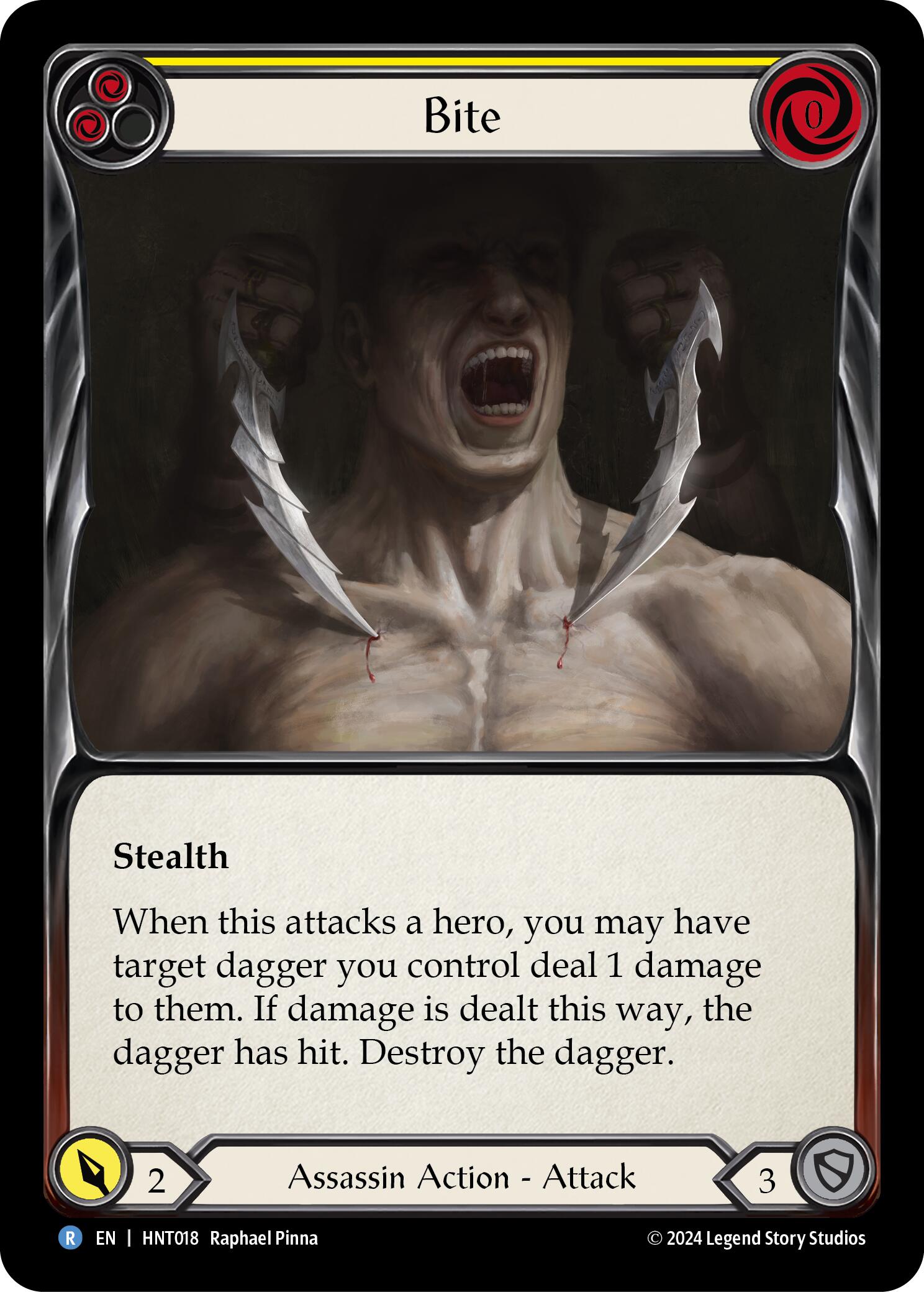 Bite (Yellow) [HNT018] (The Hunted)  Rainbow Foil | Galactic Gamez