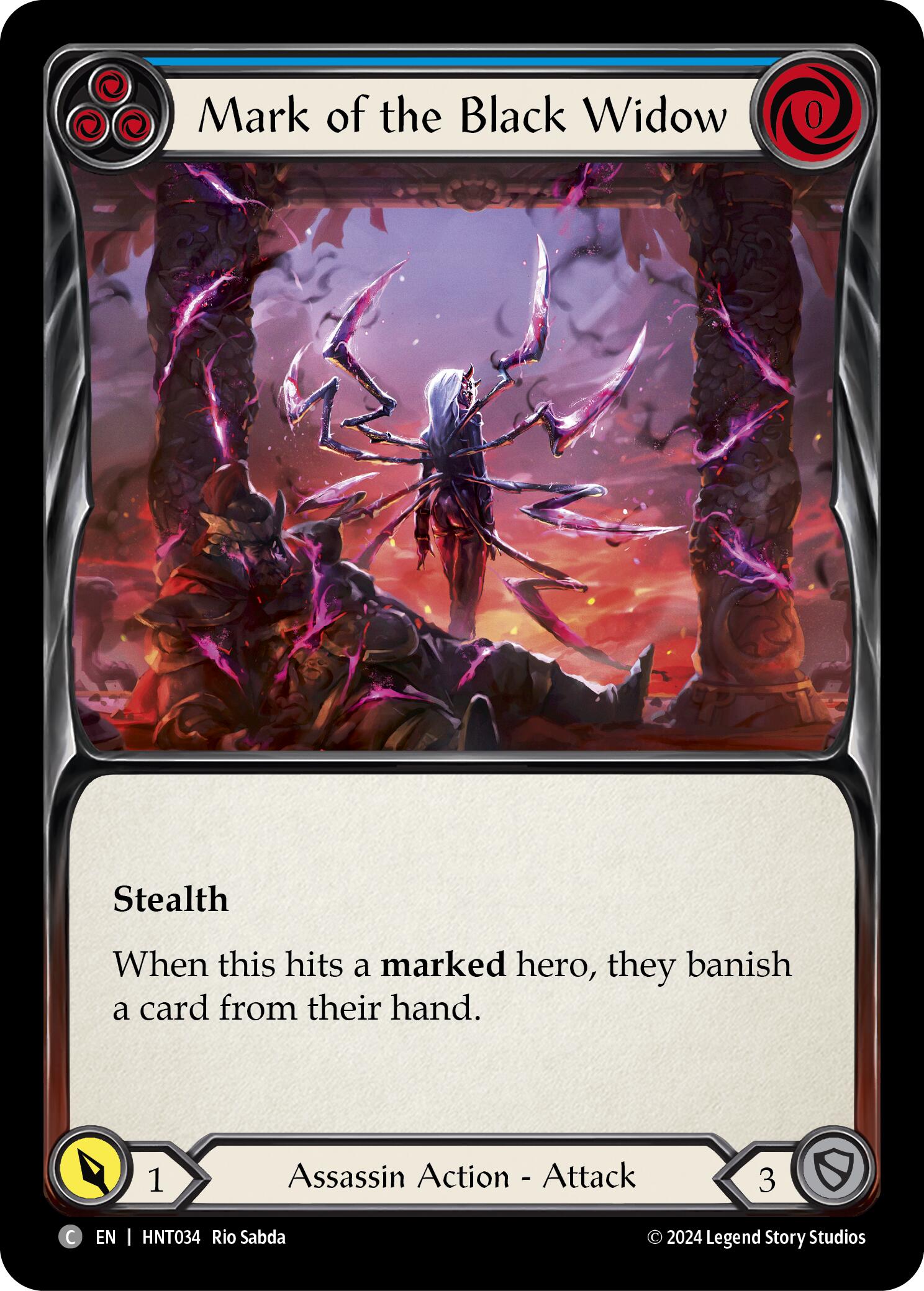 Mark of the Black Widow (Blue) [HNT034] (The Hunted)  Rainbow Foil | Galactic Gamez