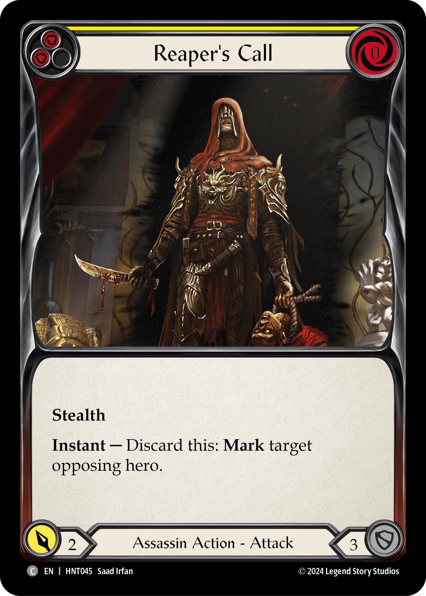Reaper's Call (Yellow) [HNT045] (The Hunted)  Rainbow Foil | Galactic Gamez