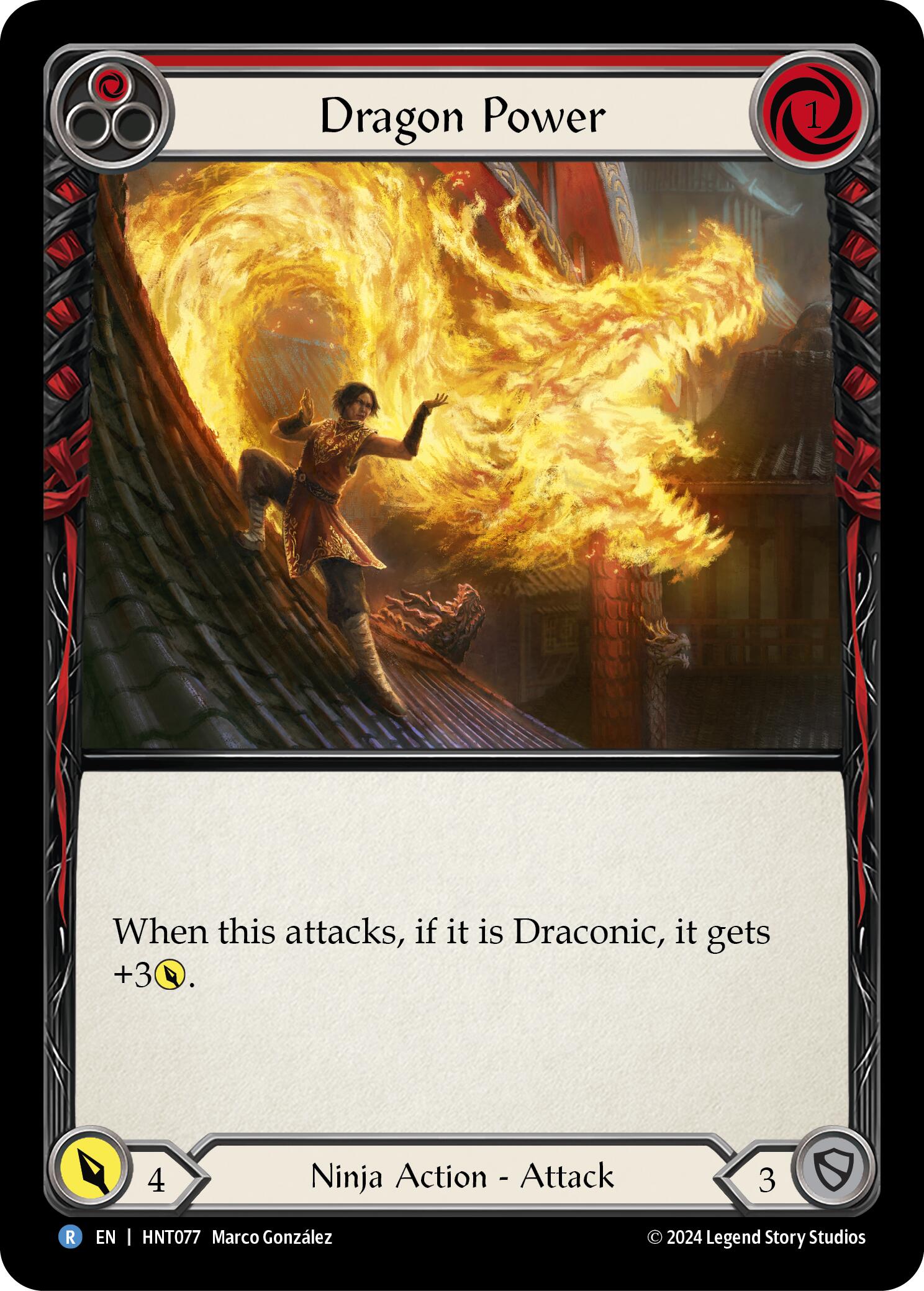 Dragon Power (Red) [HNT077] (The Hunted)  Rainbow Foil | Galactic Gamez