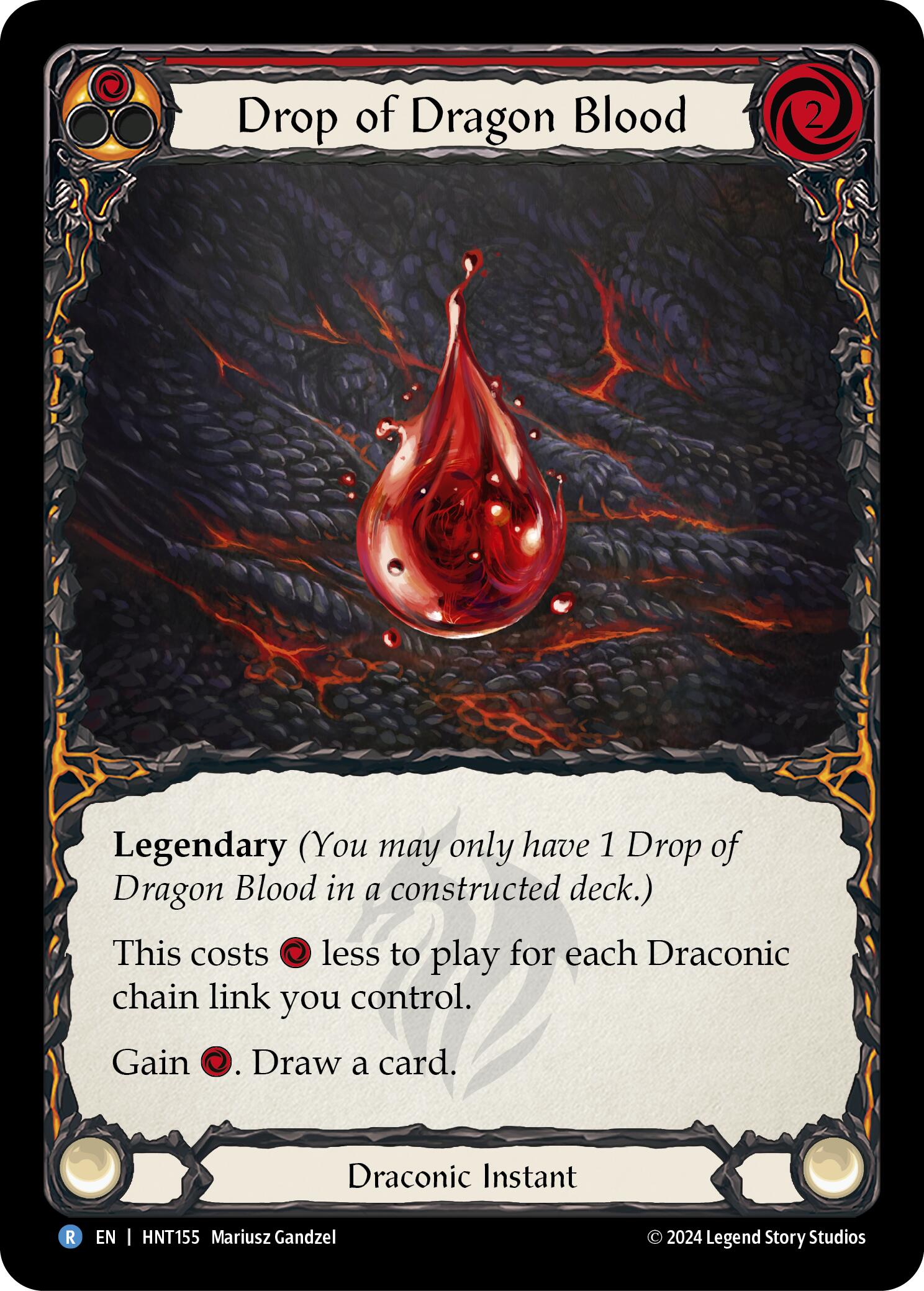 Drop of Dragon Blood (Red) [HNT155] (The Hunted)  Rainbow Foil | Galactic Gamez