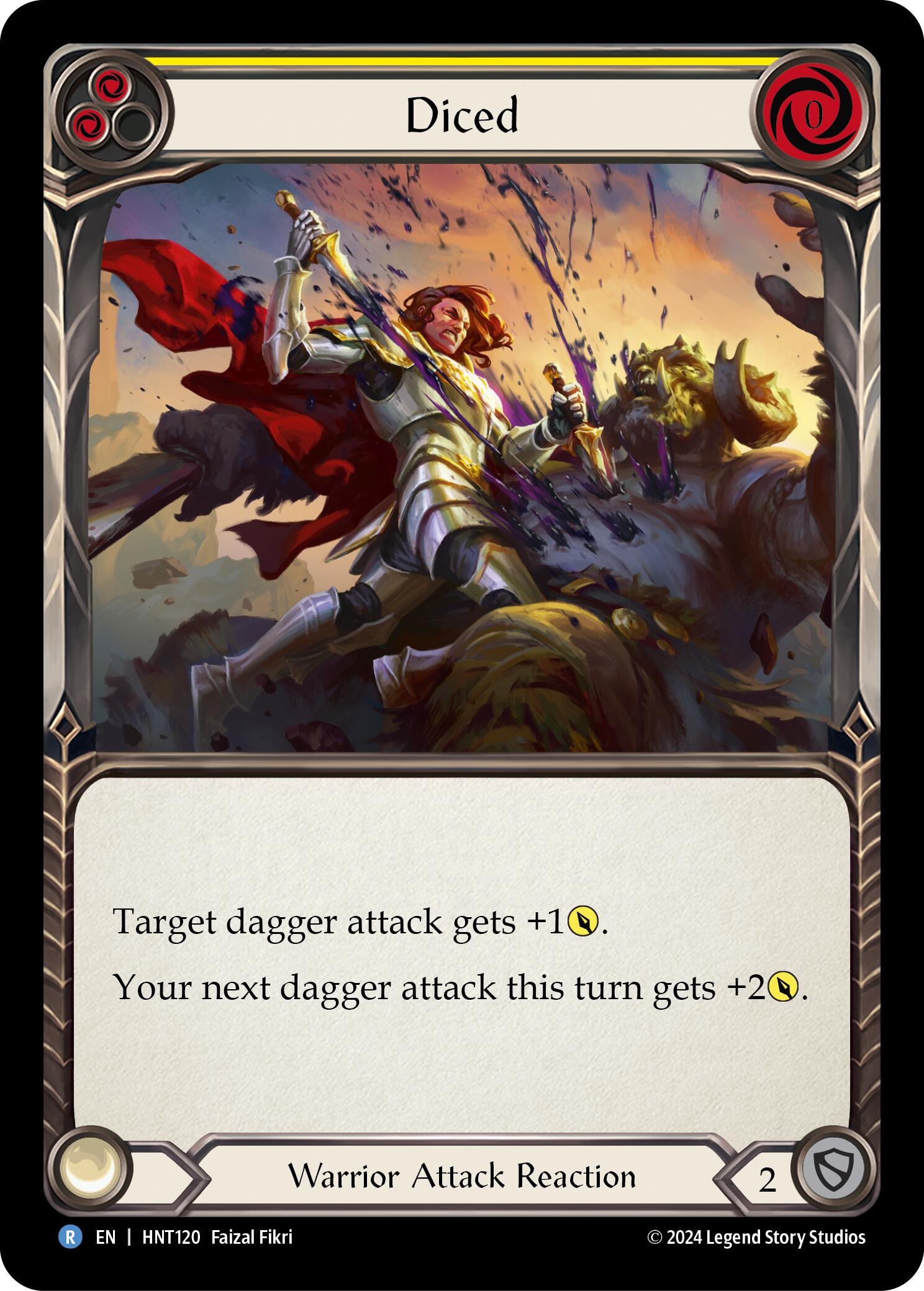 Diced (Yellow) [HNT120] (The Hunted)  Rainbow Foil | Galactic Gamez