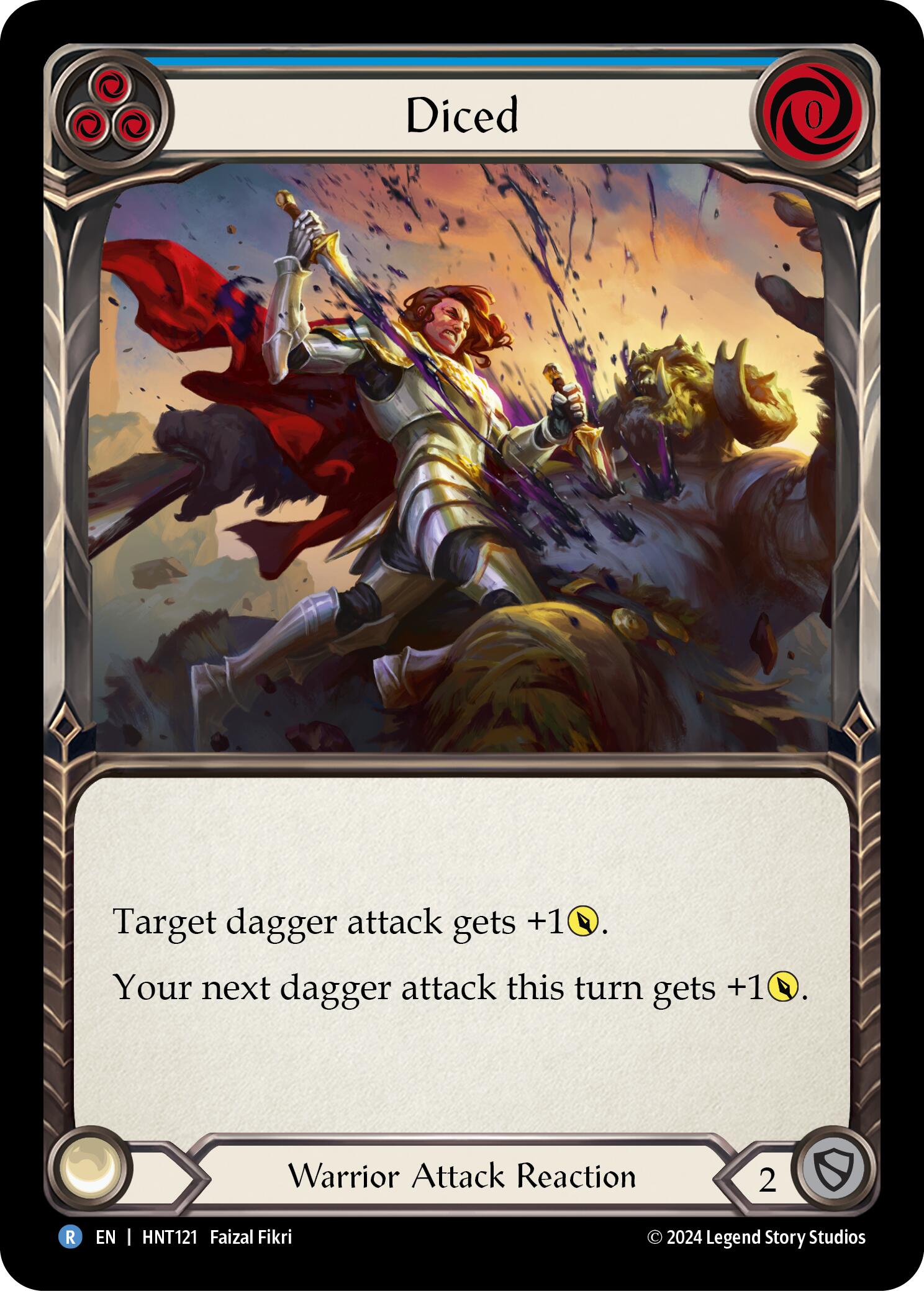 Diced (Blue) [HNT121] (The Hunted)  Rainbow Foil | Galactic Gamez