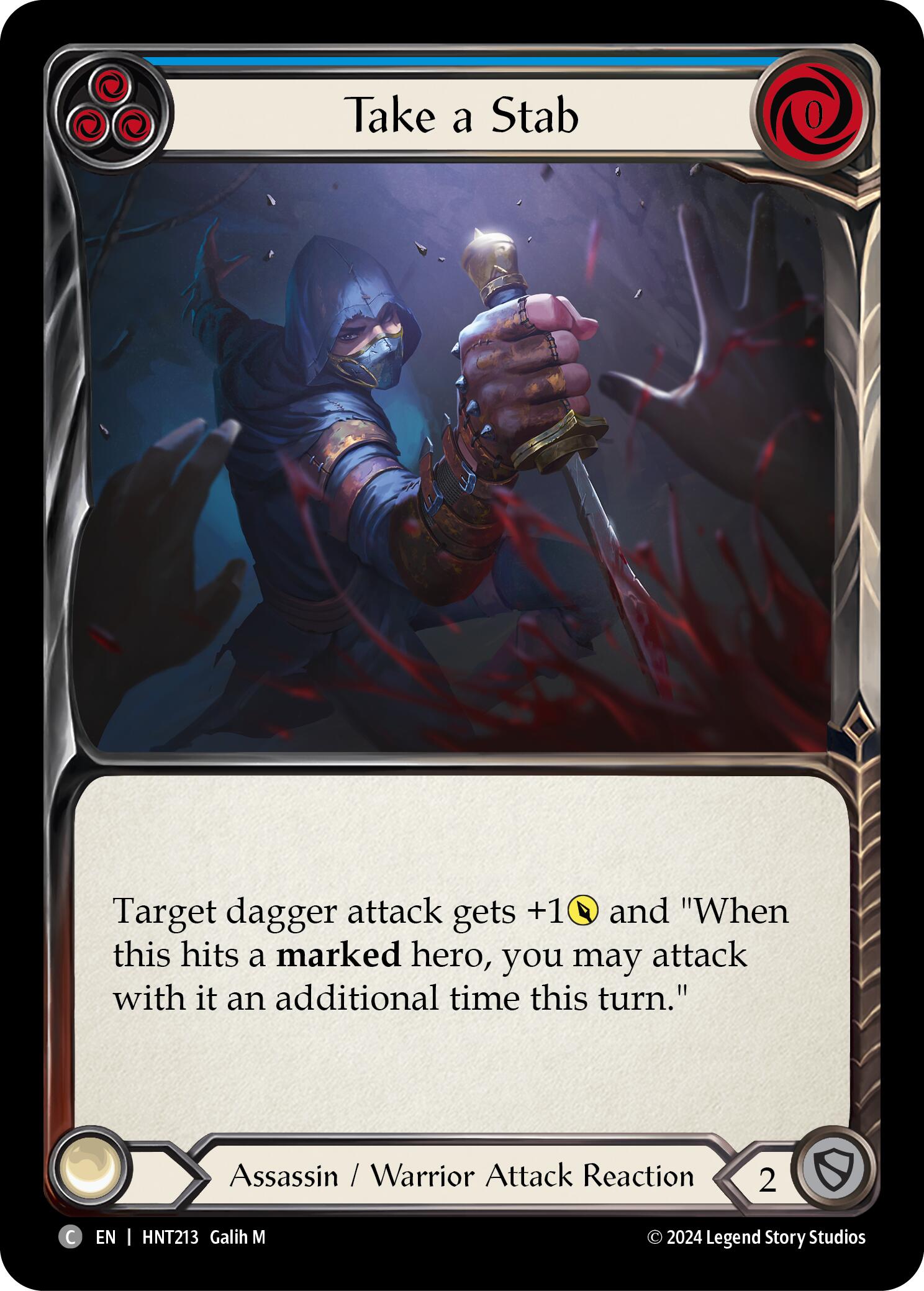 Take a Stab (Blue) [HNT213] (The Hunted)  Rainbow Foil | Galactic Gamez