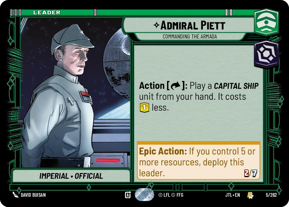 Admiral Piett - Commanding the Armada (005/262) (005/257) [Jump to Lightspeed] | Galactic Gamez