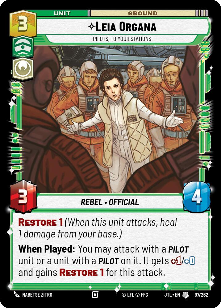 Leia Organa - Pilots, To Your Stations (097/262) (097/257) [Jump to Lightspeed] | Galactic Gamez