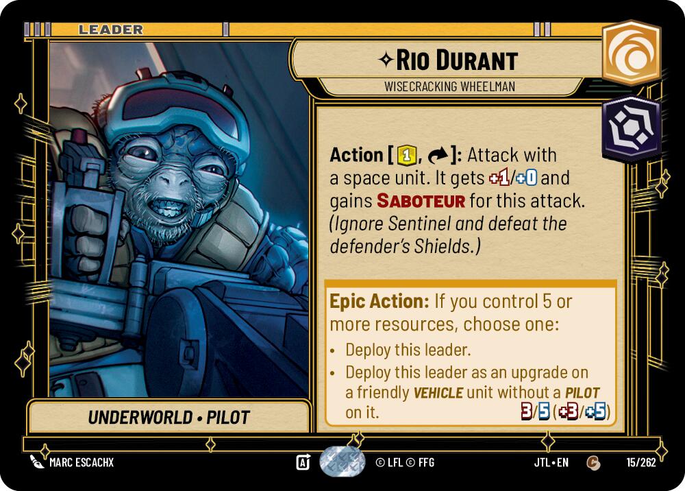 Rio Durant - Wisecrack Wheelman (015/262) (015/257) [Jump to Lightspeed] | Galactic Gamez