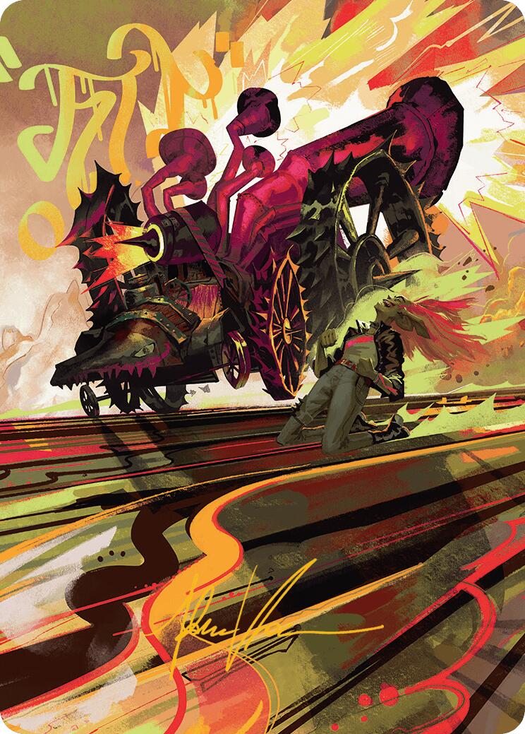 Rocketeer Boostbuggy Art Card (Gold-Stamped Signature) [Aetherdrift Art Series] | Galactic Gamez