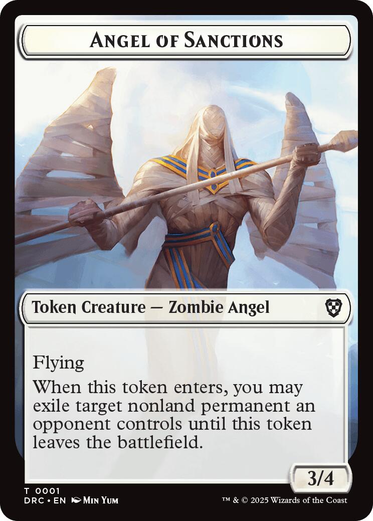 Angel of Sanctions // Vizier of Many Faces Double-Sided Token [Aetherdrift Commander] | Galactic Gamez