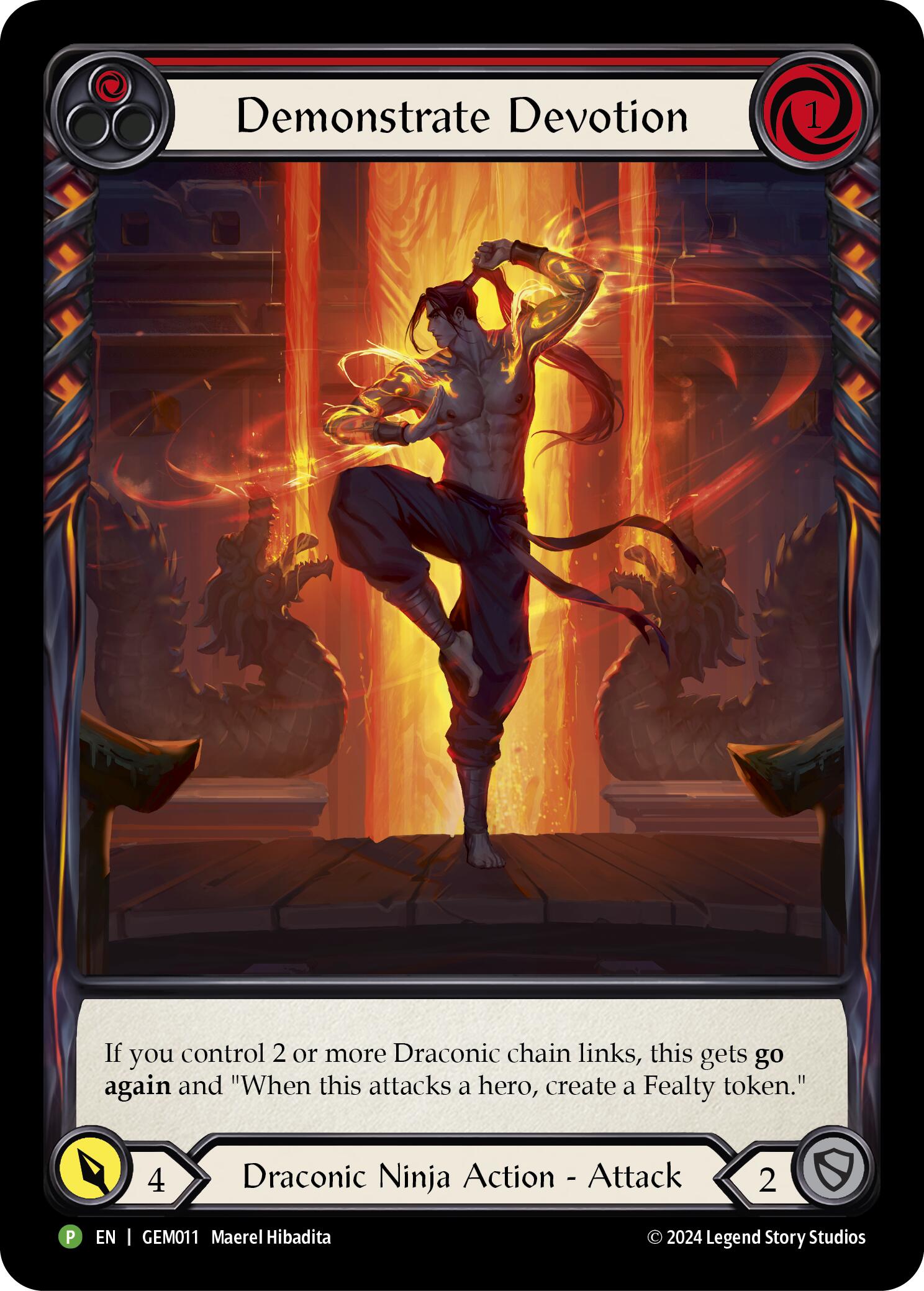 Demonstrate Devotion (Red) [GEM011] (GEM Pack 1)  Rainbow Foil | Galactic Gamez