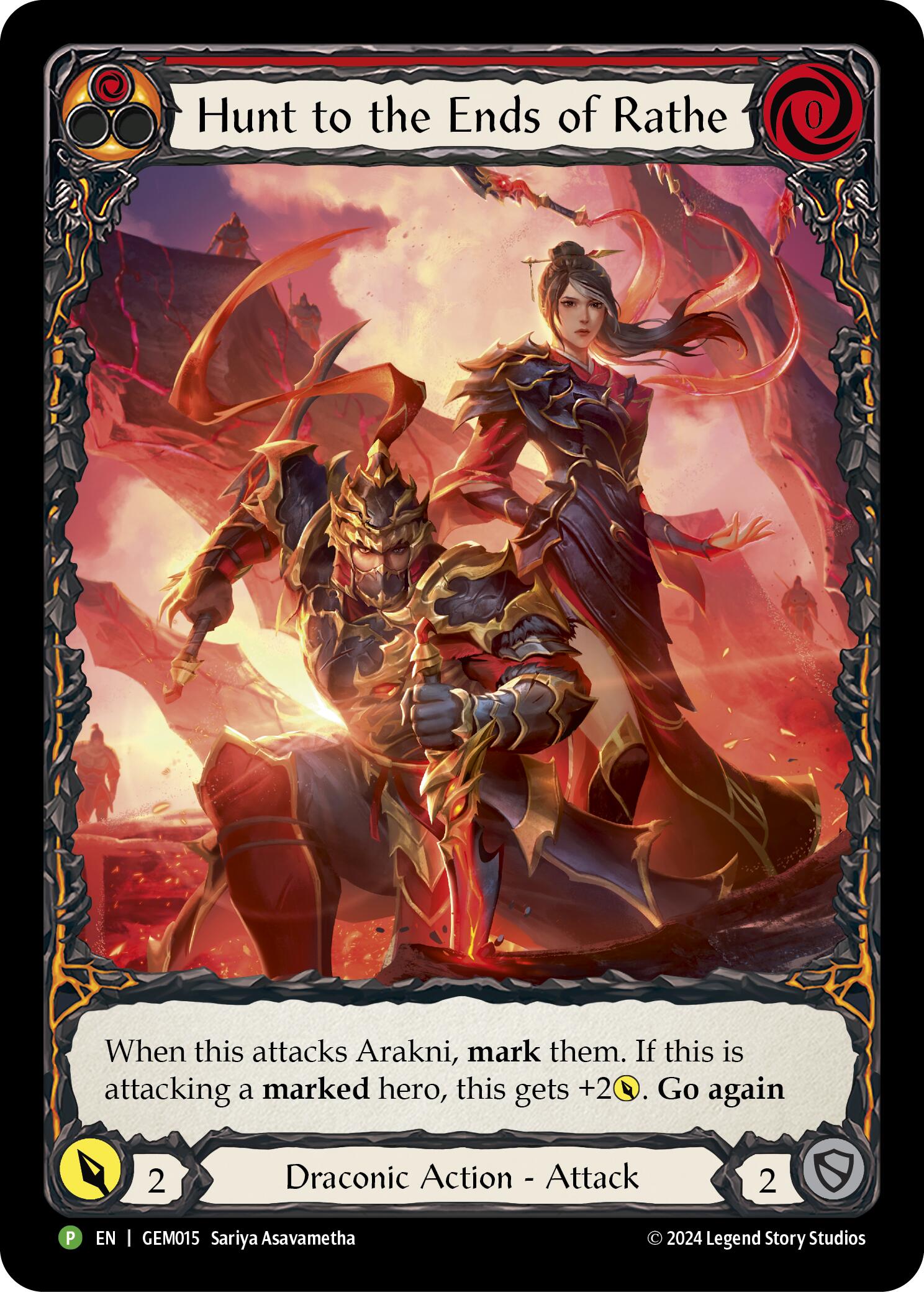 Hunt to the Ends of Rathe (Red) [GEM015] (GEM Pack 1)  Rainbow Foil | Galactic Gamez
