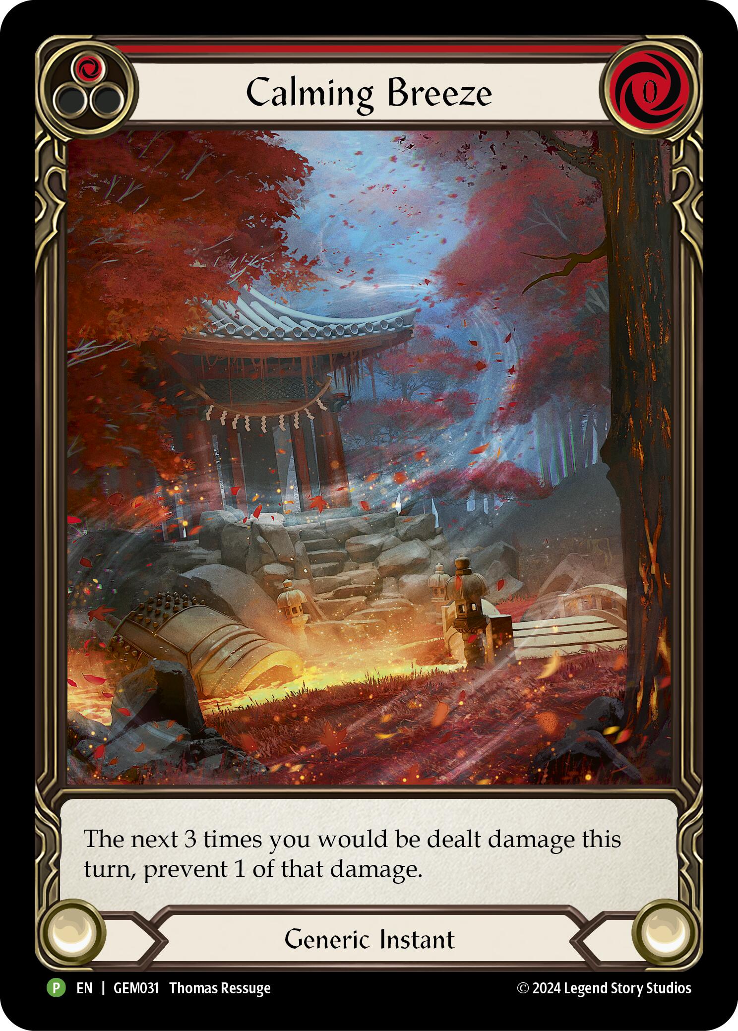 Calming Breeze (Red) [GEM031] (GEM Pack 1)  Rainbow Foil | Galactic Gamez