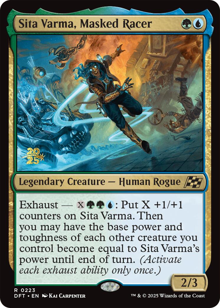 Sita Varma, Masked Racer [Aetherdrift Prerelease Promos] | Galactic Gamez