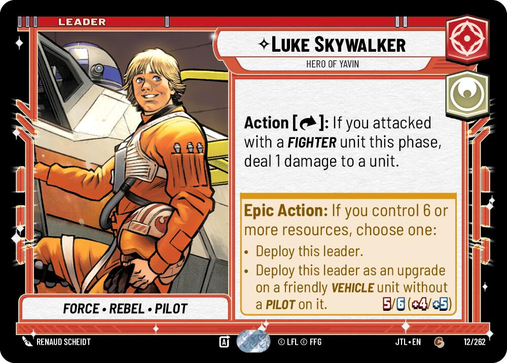 Luke Skywalker - Hero of Yavin (012/262) (012/257) [Jump to Lightspeed] | Galactic Gamez