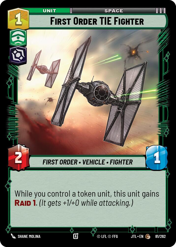 First Order TIE Fighter (081/262) (081/257) [Jump to Lightspeed] | Galactic Gamez