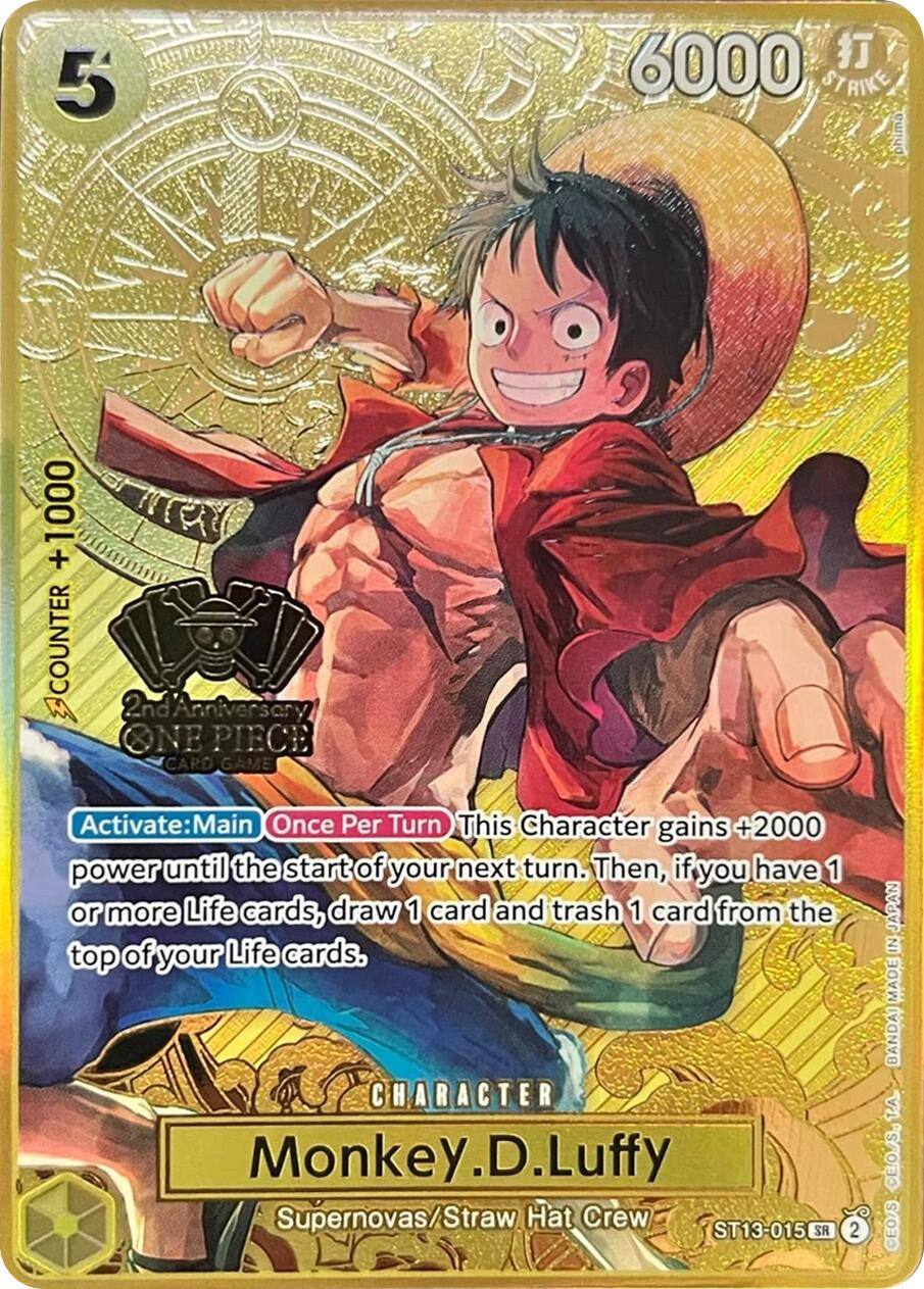 Monkey.D.Luffy (Japanese Version 2nd Anniversary Set) [One Piece Promotion Cards] | Galactic Gamez