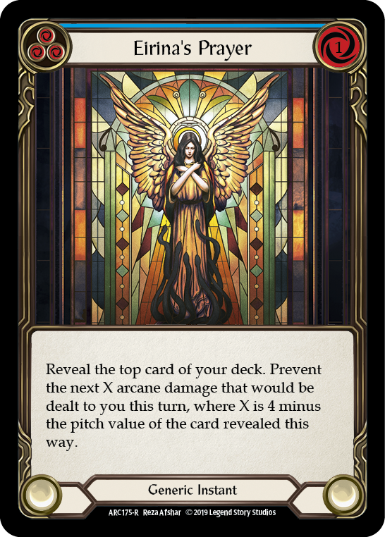 Eirina's Prayer (Blue) [ARC175-R] (Arcane Rising)  1st Edition Rainbow Foil | Galactic Gamez