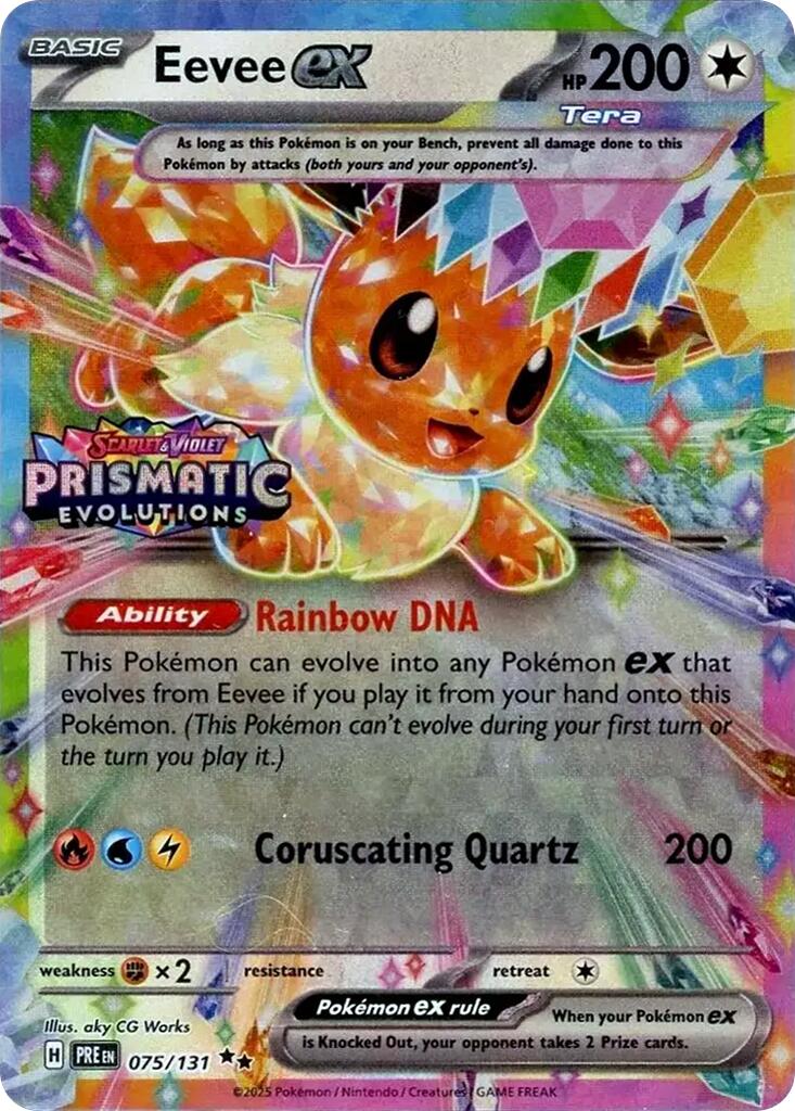 Eevee ex (075/131) (Prismatic Evolutions Stamp) [Scarlet & Violet: Prismatic Evolutions] | Galactic Gamez