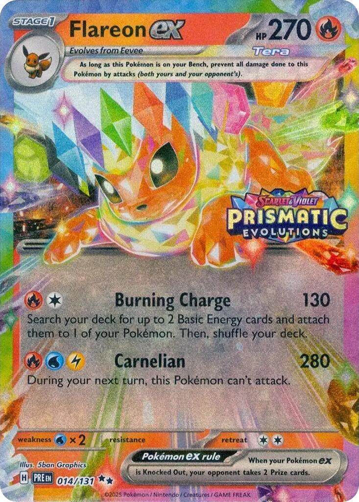 Flareon ex (014/131) (Prismatic Evolutions Stamp) [Scarlet & Violet: Prismatic Evolutions] | Galactic Gamez