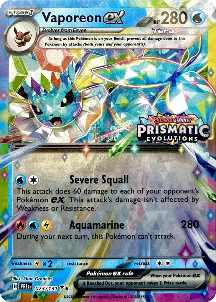 Vaporeon ex (023/131) (Prismatic Evolutions Stamp) [Scarlet & Violet: Prismatic Evolutions] | Galactic Gamez