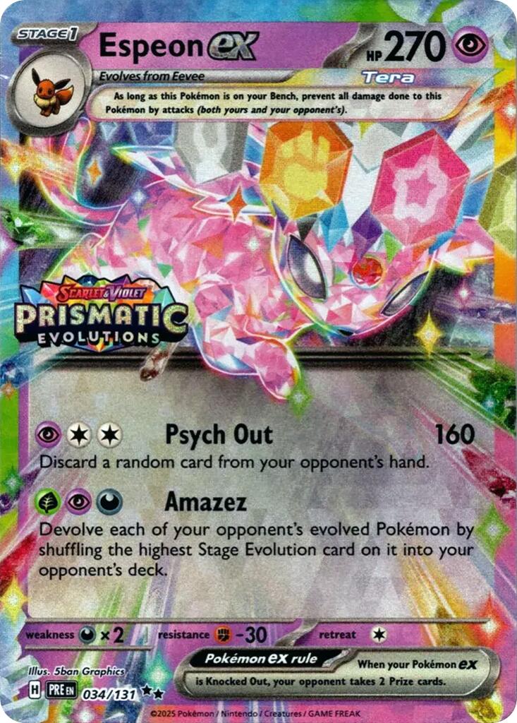 Espeon ex (034/131) (Prismatic Evolutions Stamp) [Scarlet & Violet: Prismatic Evolutions] | Galactic Gamez