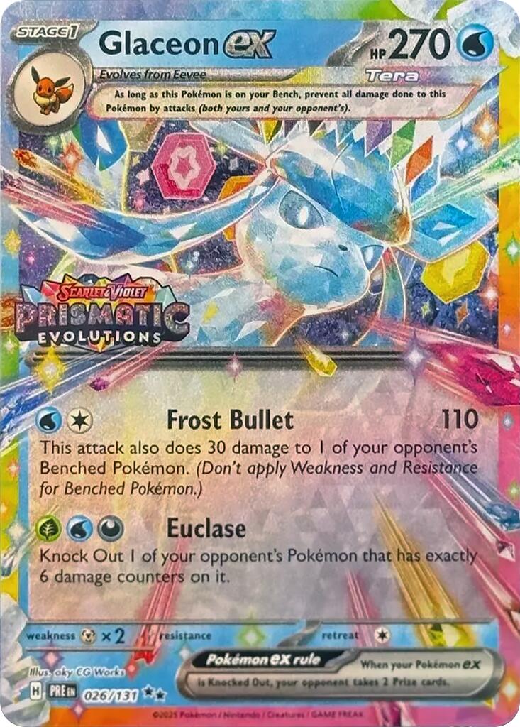 Glaceon ex (026/131) (Prismatic Evolutions Stamp) [Scarlet & Violet: Prismatic Evolutions] | Galactic Gamez