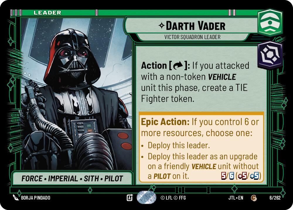 Darth Vader - Victor Squadron Leader (006/262) (006/257) [Jump to Lightspeed] | Galactic Gamez