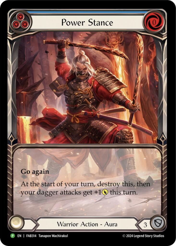 Power Stance (Blue) (Extended Art) [FAB314] (Promo)  Rainbow Foil | Galactic Gamez