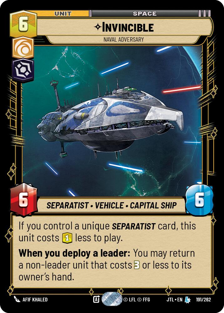 Invincible - Naval Adversary (191/262) (191/257) [Jump to Lightspeed] | Galactic Gamez
