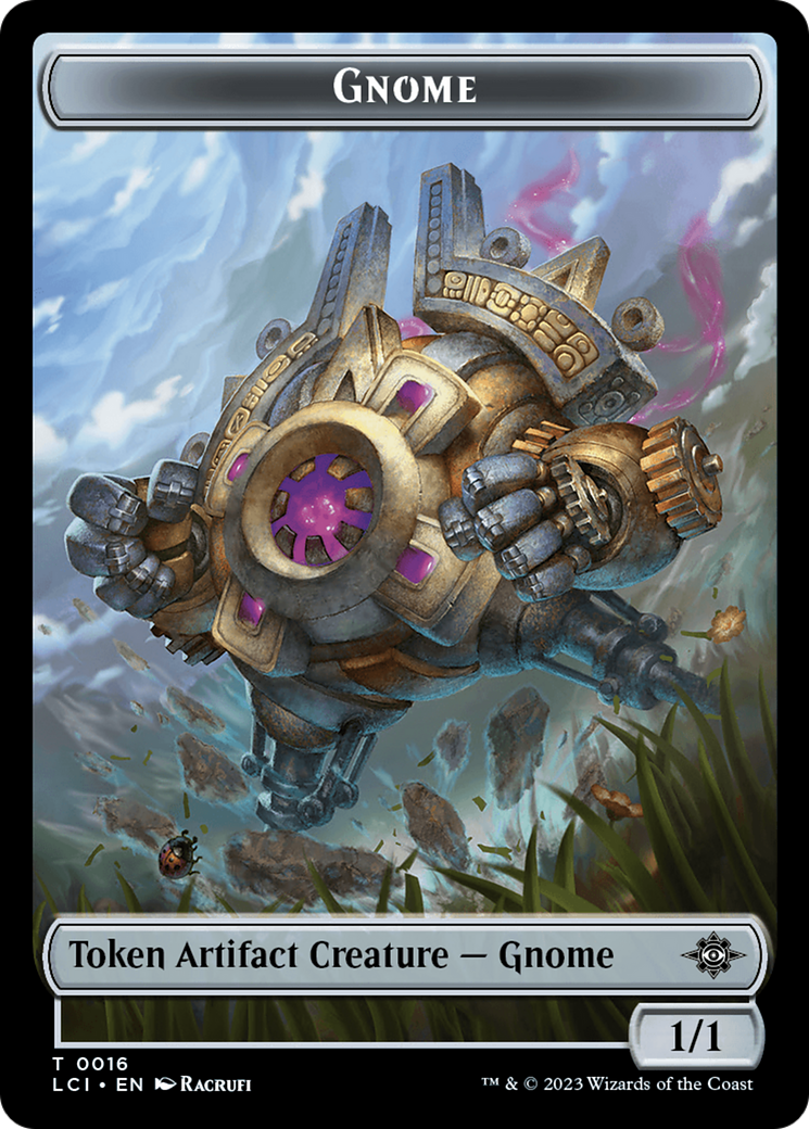 Gnome // Dinosaur (0010) Double-Sided Token [The Lost Caverns of Ixalan Tokens] | Galactic Gamez