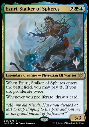 Ezuri, Stalker of Spheres (Promo Pack) [Phyrexia: All Will Be One Promos] | Galactic Gamez