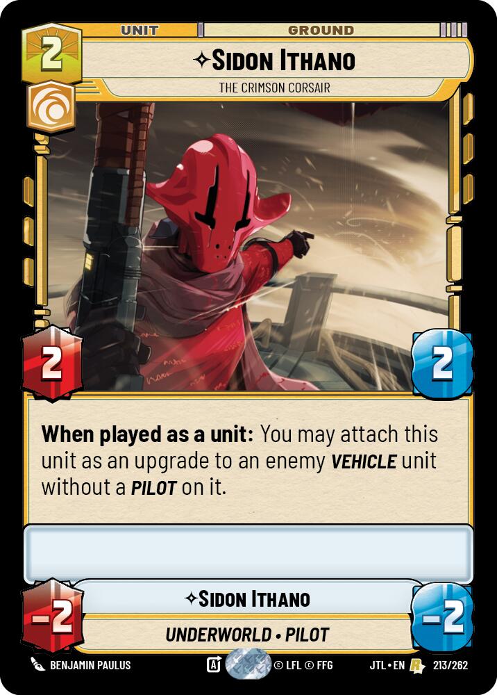 Sidon Ithano - The Crimson Corsair (213/262) (213/262) [Jump to Lightspeed] | Galactic Gamez