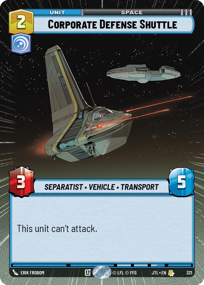 Corporate Defense Shuttle (321) (Hyperspace) (321) [Jump to Lightspeed] | Galactic Gamez