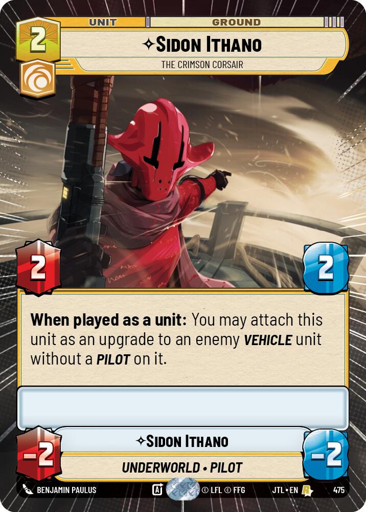 Sidon Ithano - The Crimson Corsair (475) (Hyperspace) (475) [Jump to Lightspeed] | Galactic Gamez