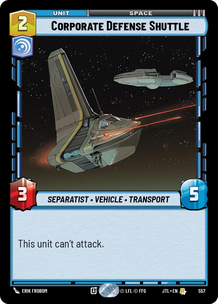 Corporate Defense Shuttle (557) (557) [Jump to Lightspeed] | Galactic Gamez