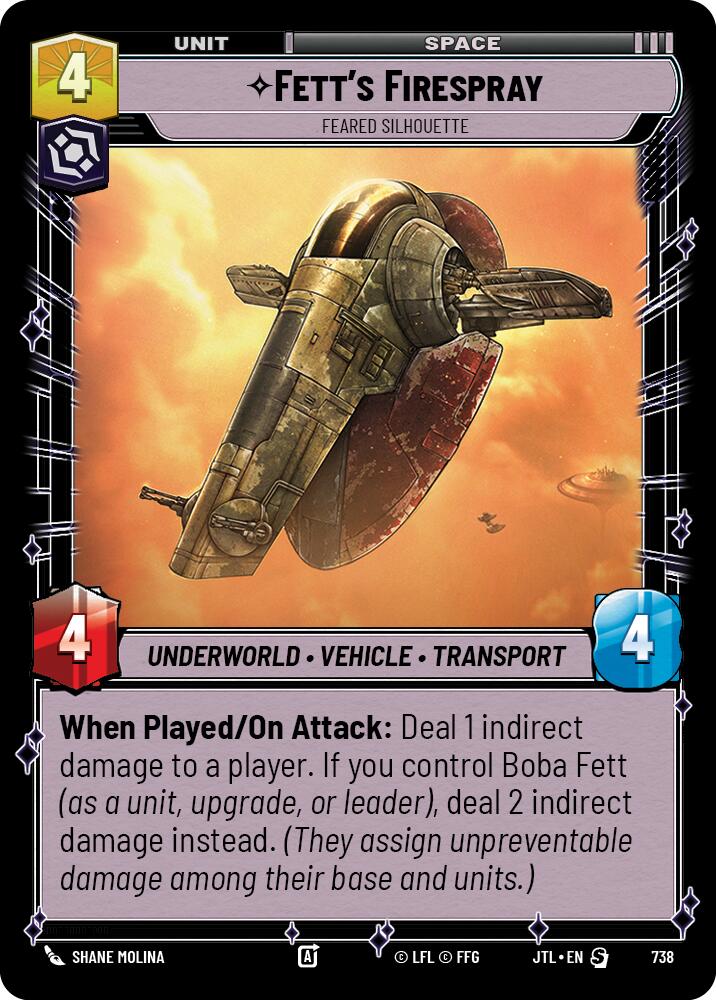 Fett's Firespray - Feared Silhouette (738) (738) [Jump to Lightspeed] | Galactic Gamez
