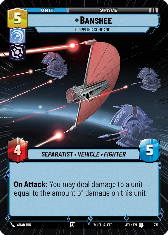 Banshee - Crippling Command (771) (Hyperspace Foil) (771) [Jump to Lightspeed] | Galactic Gamez