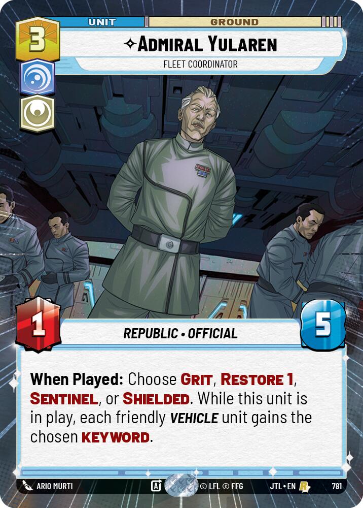 Admiral Yularen - Fleet Coordinator (781) (Hyperspace Foil) (781) [Jump to Lightspeed] | Galactic Gamez