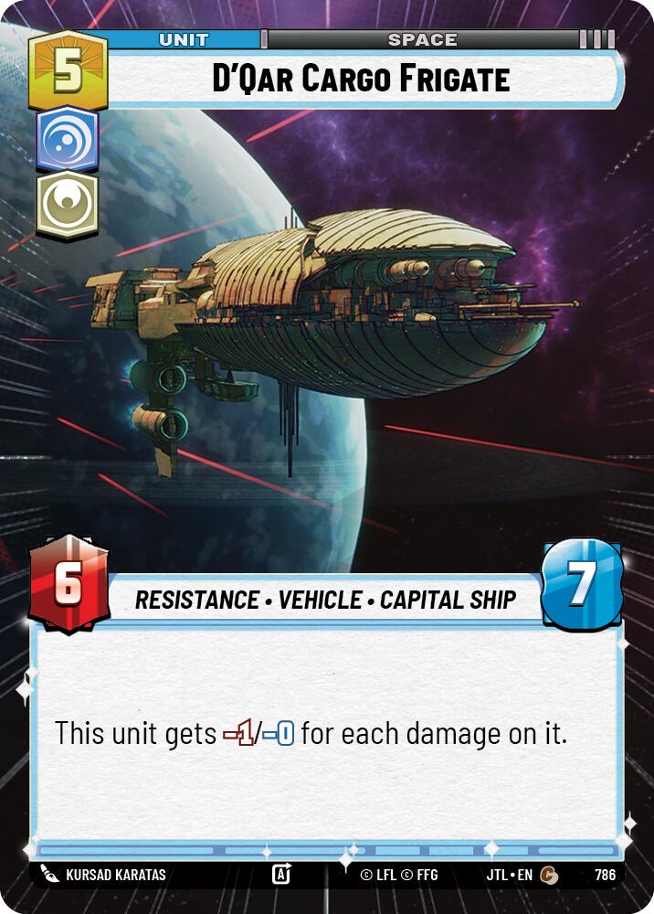 D'Qar Cargo Frigate (786) (Hyperspace Foil) (786) [Jump to Lightspeed] | Galactic Gamez