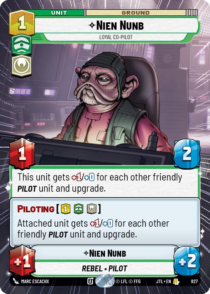 Nien Nunb - Loyal Co-Pilot (827) (Hyperspace Foil) (827) [Jump to Lightspeed] | Galactic Gamez