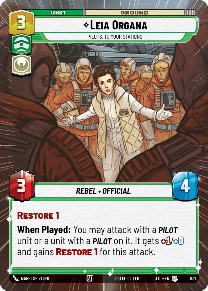 Leia Organa - Pilots, To Your Stations (831) (Hyperspace Foil) (831) [Jump to Lightspeed] | Galactic Gamez