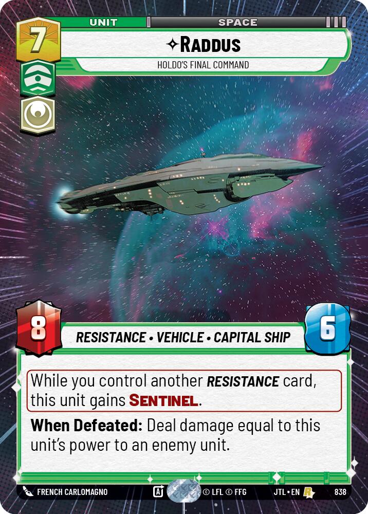 Raddus - Holdo's Final Command (838) (Hyperspace Foil) (838) [Jump to Lightspeed] | Galactic Gamez