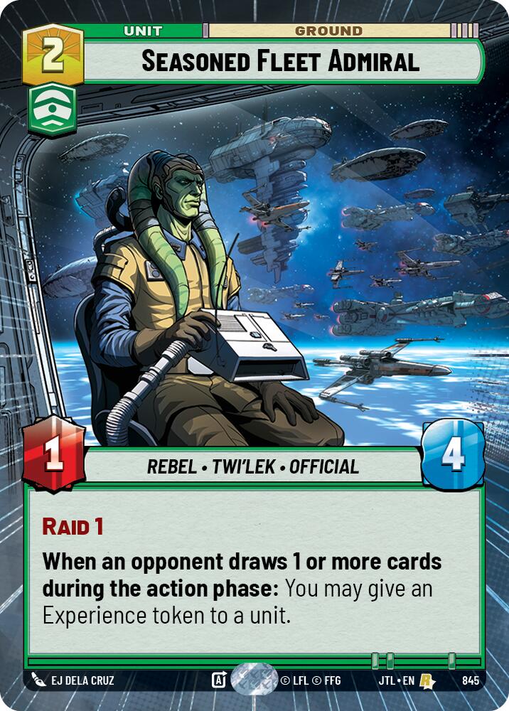 Seasoned Fleet Admiral (845) (Hyperspace Foil) (845) [Jump to Lightspeed] | Galactic Gamez