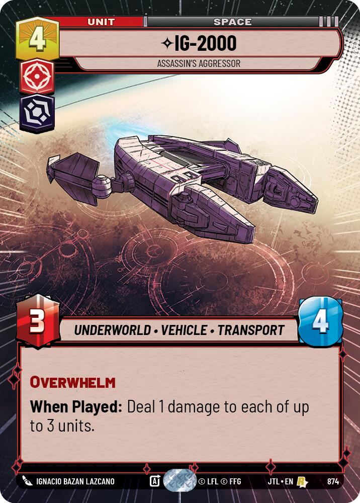 IG-2000 - Assassin's Aggressor (874) (Hyperspace Foil) (874) [Jump to Lightspeed] | Galactic Gamez