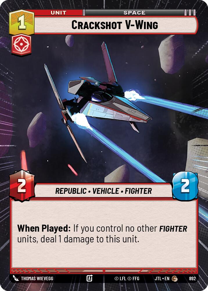 Crackshot V-Wing (892) (Hyperspace Foil) (892) [Jump to Lightspeed] | Galactic Gamez
