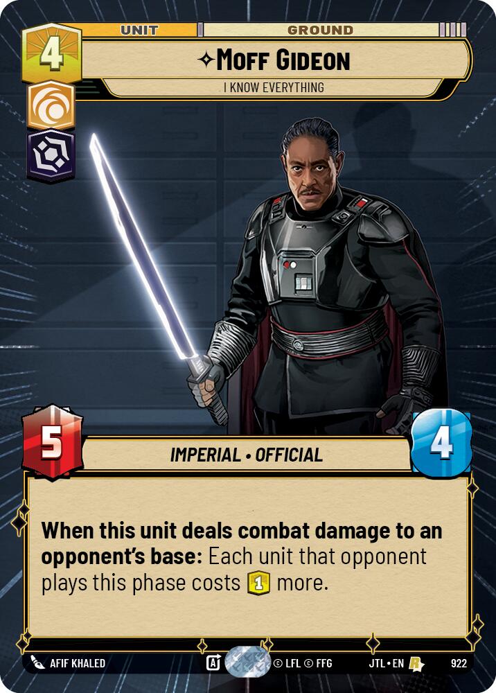 Moff Gideon - I Know Everything (922) (Hyperspace Foil) (922) [Jump to Lightspeed] | Galactic Gamez