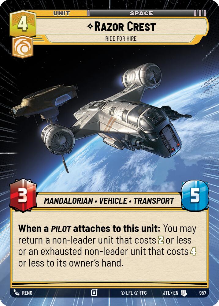 Razor Crest - Ride For Hire (957) (Hyperspace Foil) (957) [Jump to Lightspeed] | Galactic Gamez