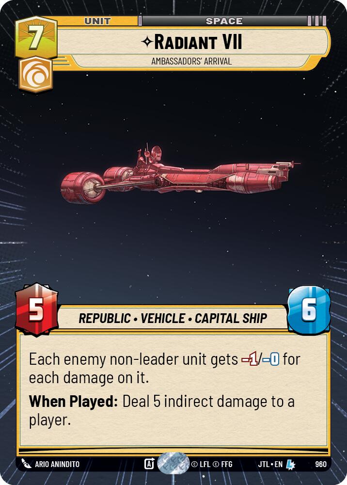 Radiant VII - Ambassadors' Arrival (960) (Hyperspace Foil) (960) [Jump to Lightspeed] | Galactic Gamez